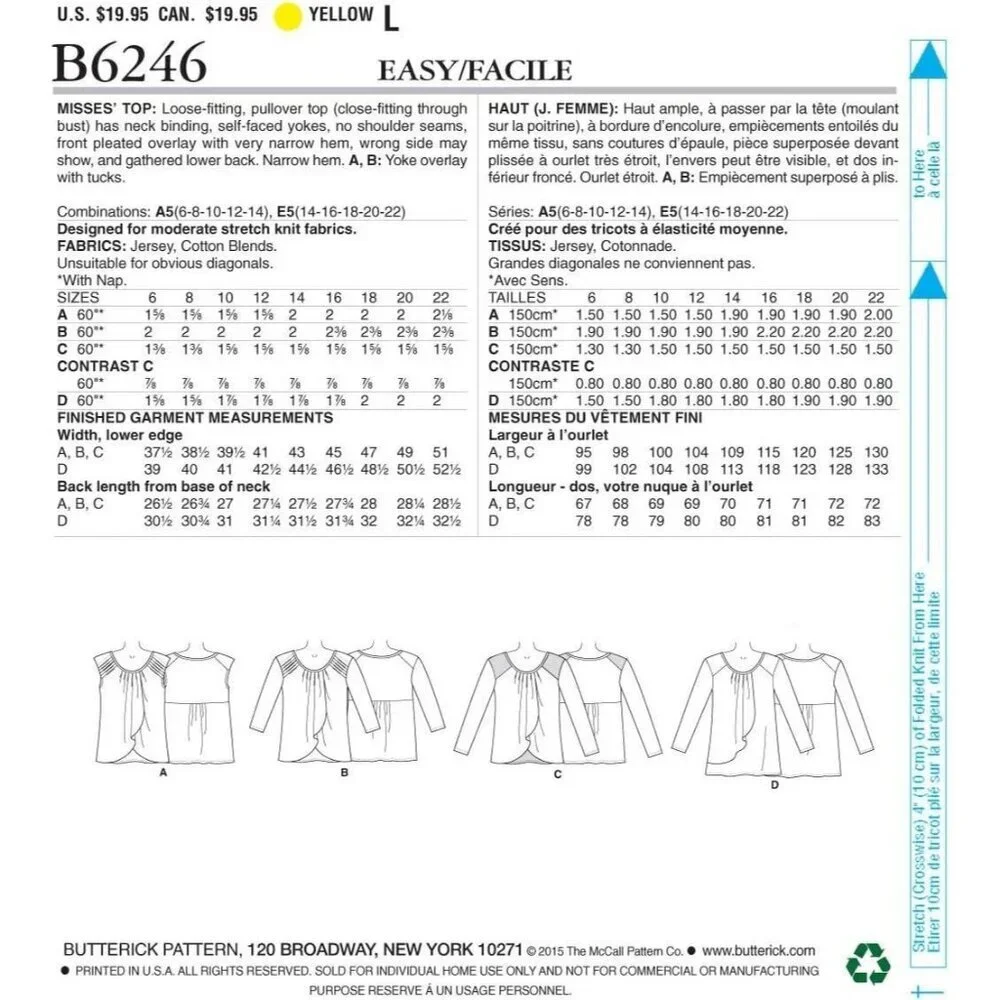 Butterick loose fitting